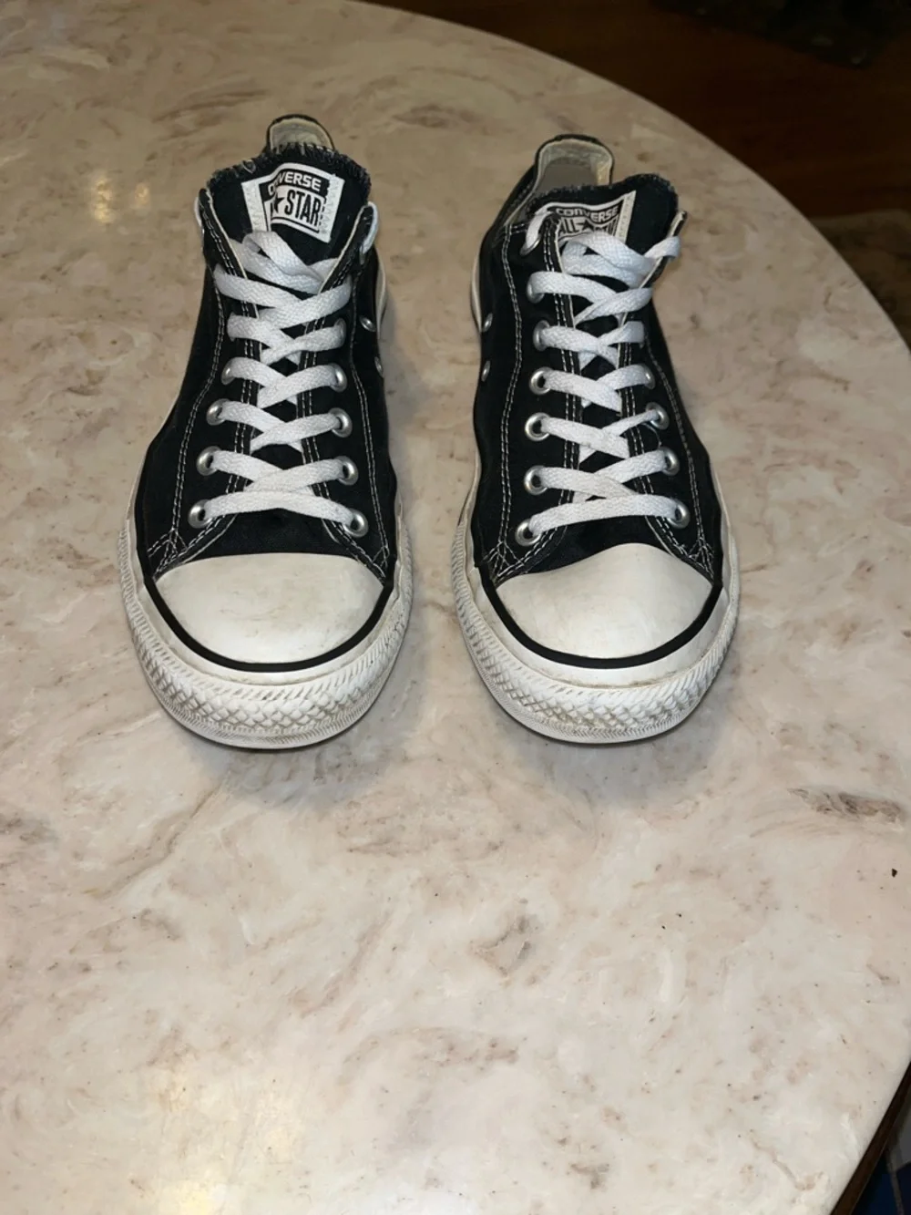 Converse All Stars Low Top Sneakers - Black and White - Picture 3 of 9